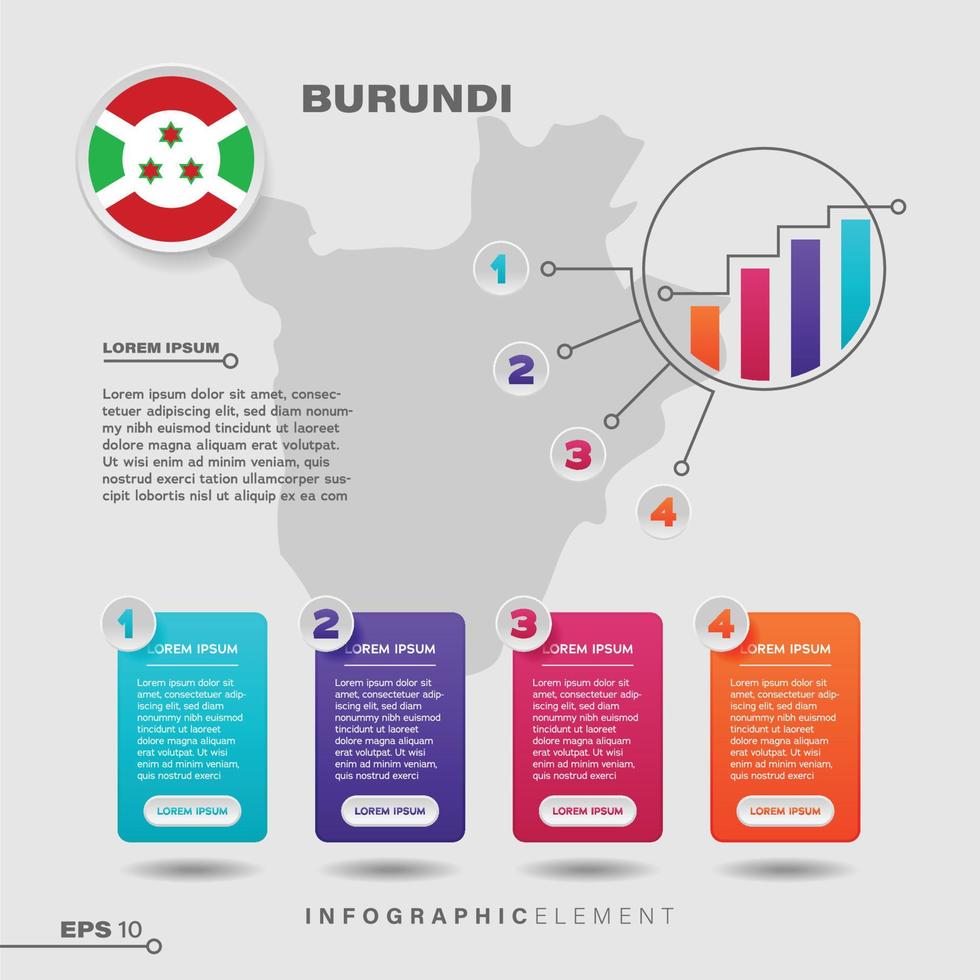 Burundi Chart Infographic Element vector