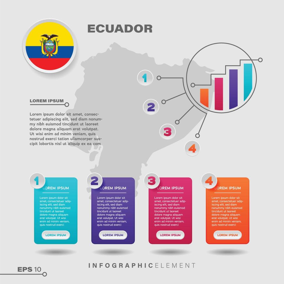 elemento infográfico gráfico de ecuador vector