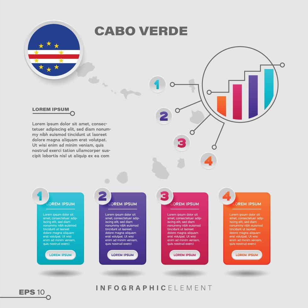 Cabo Verde Chart Infographic Element vector