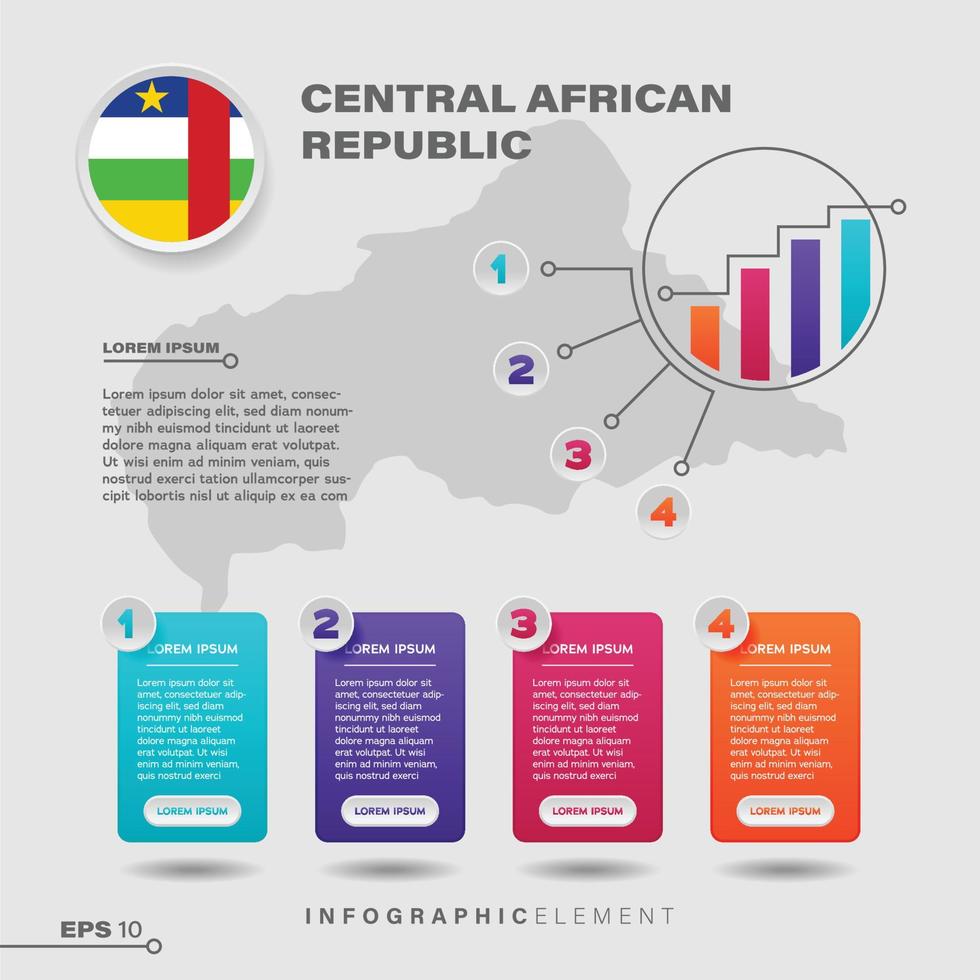 Central African Republic Chart Infographic Element vector