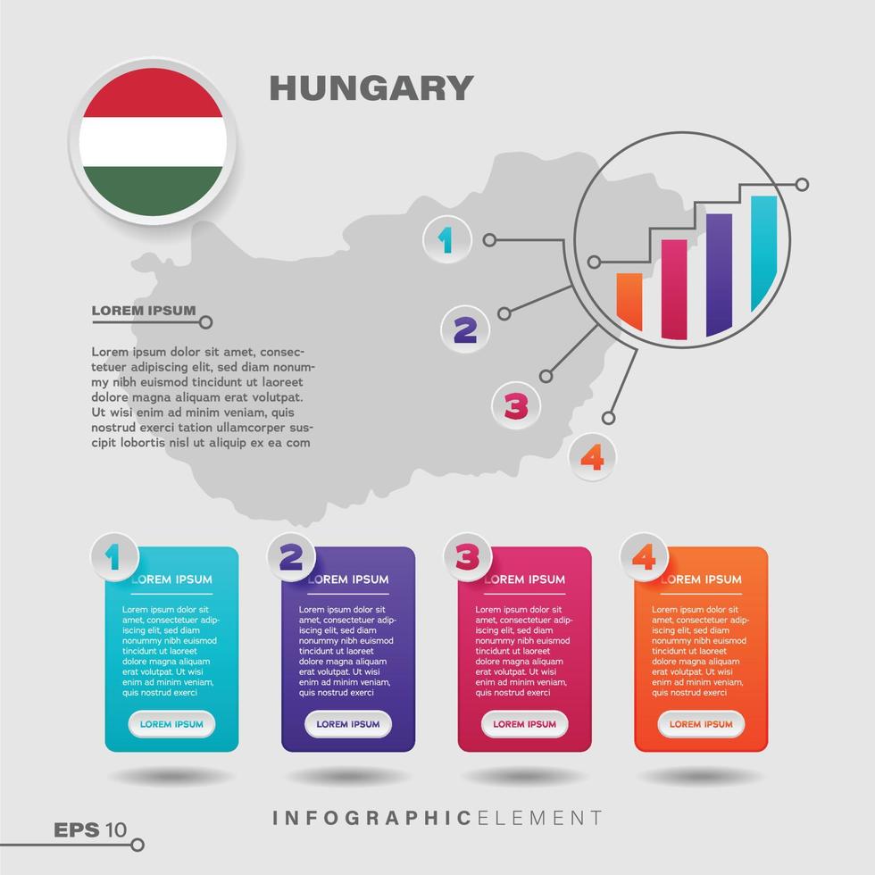 Hungary Chart Infographic Element vector