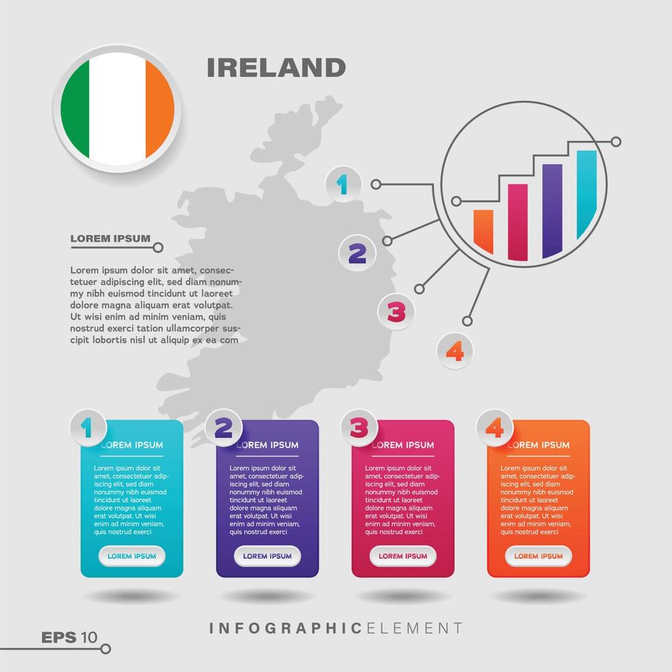 elemento infográfico gráfico de irlanda vector