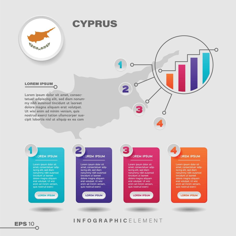 Cyprus Chart Infographic Element vector