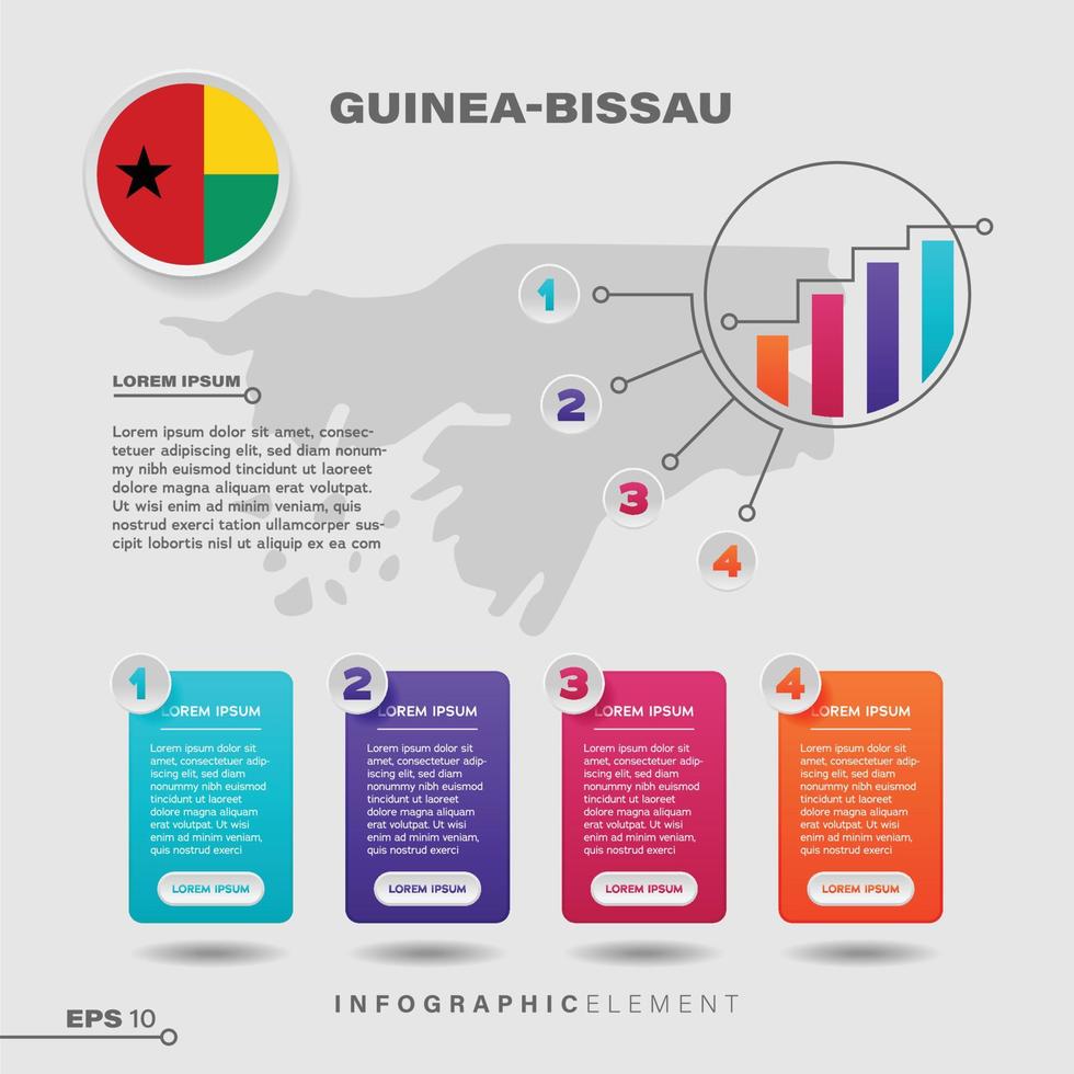 elemento infográfico gráfico de guinea-bissau vector