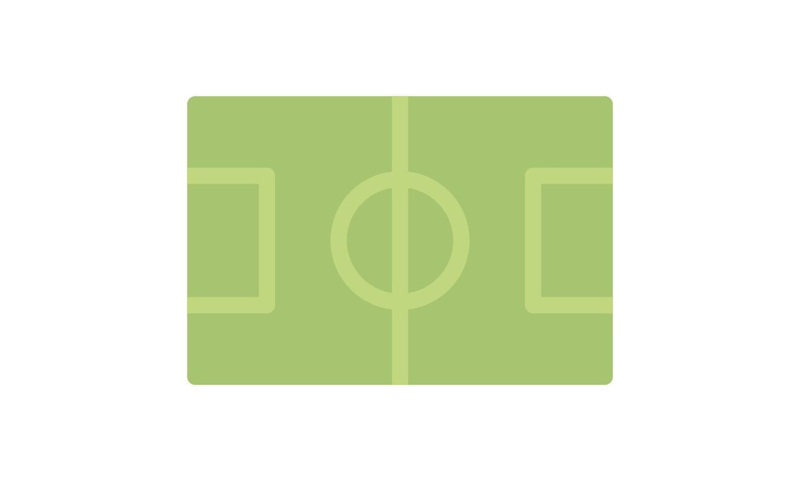 icono de campo de fútbol y símbolo de línea plana de campo de fútbol. vector