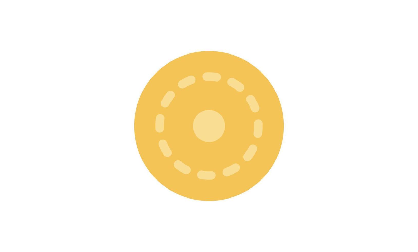 Coin icon and gold penny currency finance flat line symbol. vector
