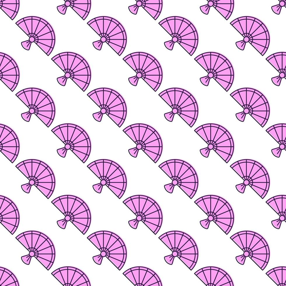 Seamless vector pattern of pink fan for wrapping and printing. Vibrant illustration related to Chinese New year and holidays concept