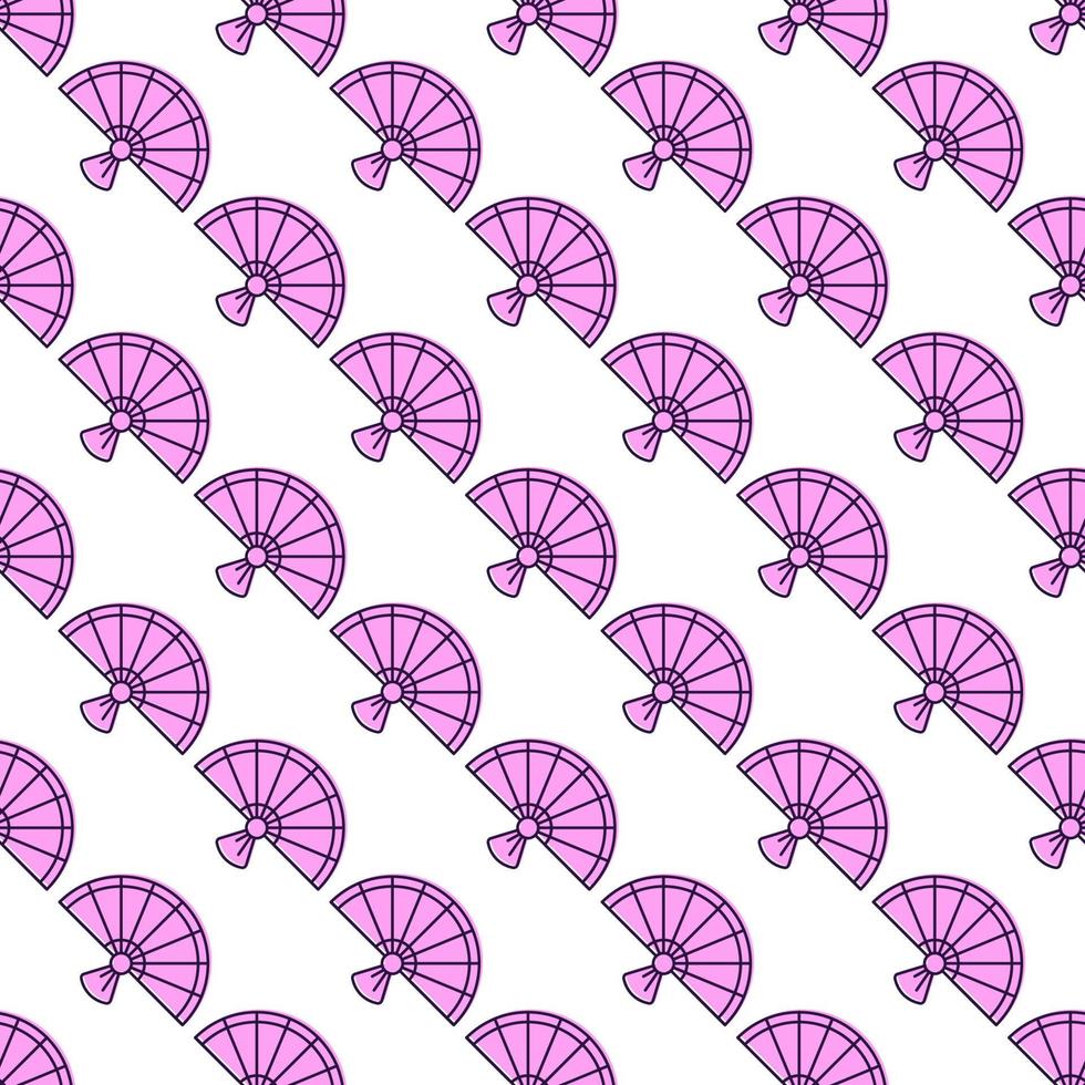 Seamless vector pattern of pink fan for wrapping and printing. Vibrant illustration related to Chinese New year and holidays concept