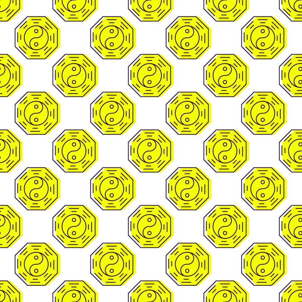 Seamless vector pattern of yin yang for wrapping and printing. Vibrant illustration related to Chinese New year and holidays concept