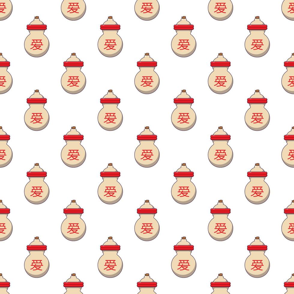 Colorful vector seamless pattern of cartoon jar. Perfect for printing on various surfaces such as papers, fabric, wood etc. Chinese New year concept