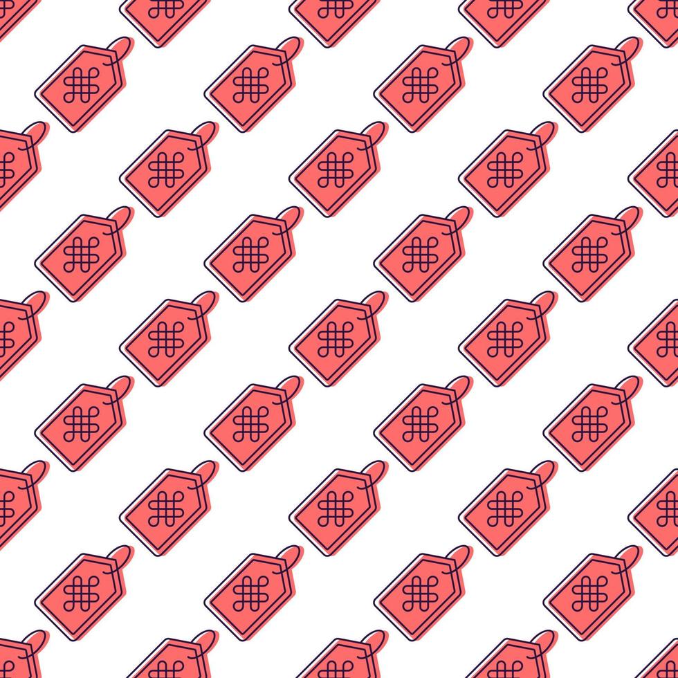 Chinese New Year concept. Vector seamless pattern of red talisman for wallpapers, wrappers, postcards, placards