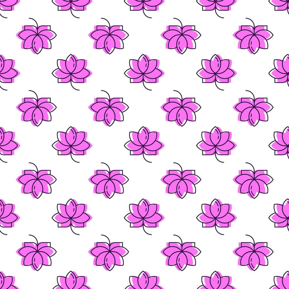 Chinese New Year concept. Vector seamless pattern of violet lotus for wallpapers, wrappers, postcards, placards