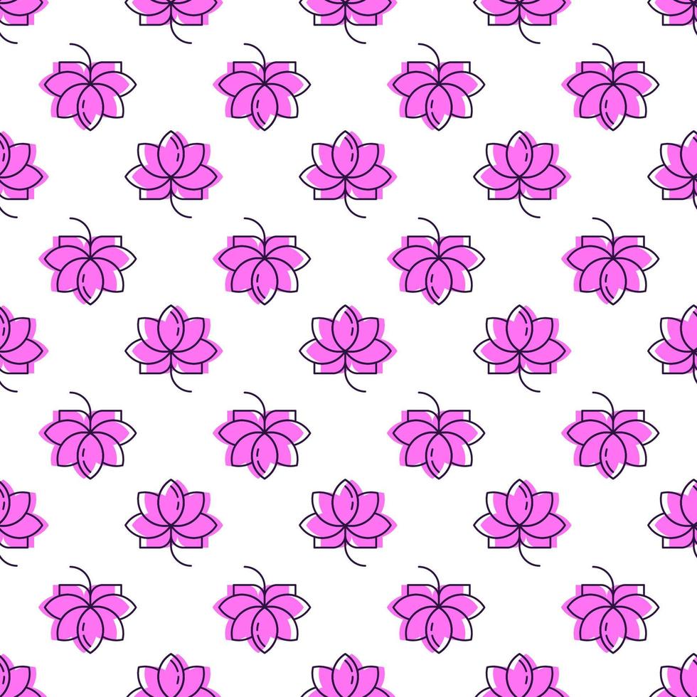 Chinese New Year concept. Vector seamless pattern of violet lotus for wallpapers, wrappers, postcards, placards