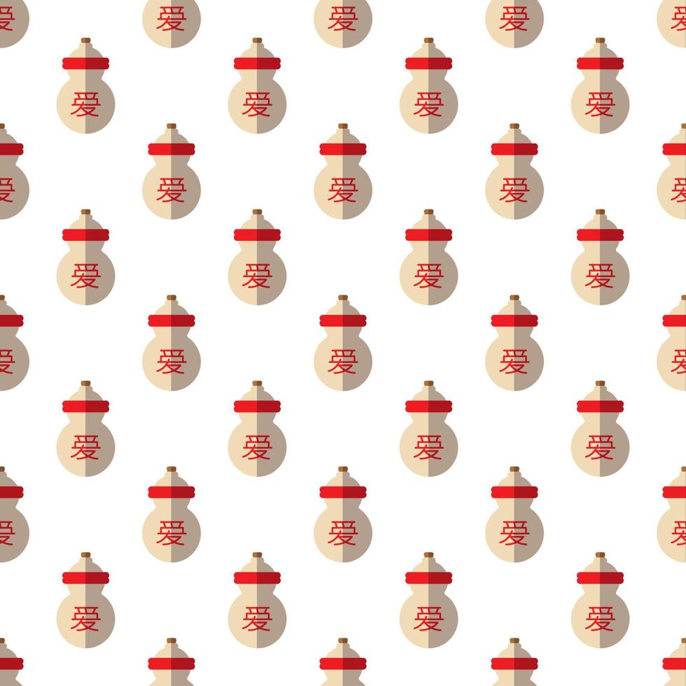 Vivid seamless vector pattern of flat jar postcards, placards, printing, wrapping. Chinese New Year concept