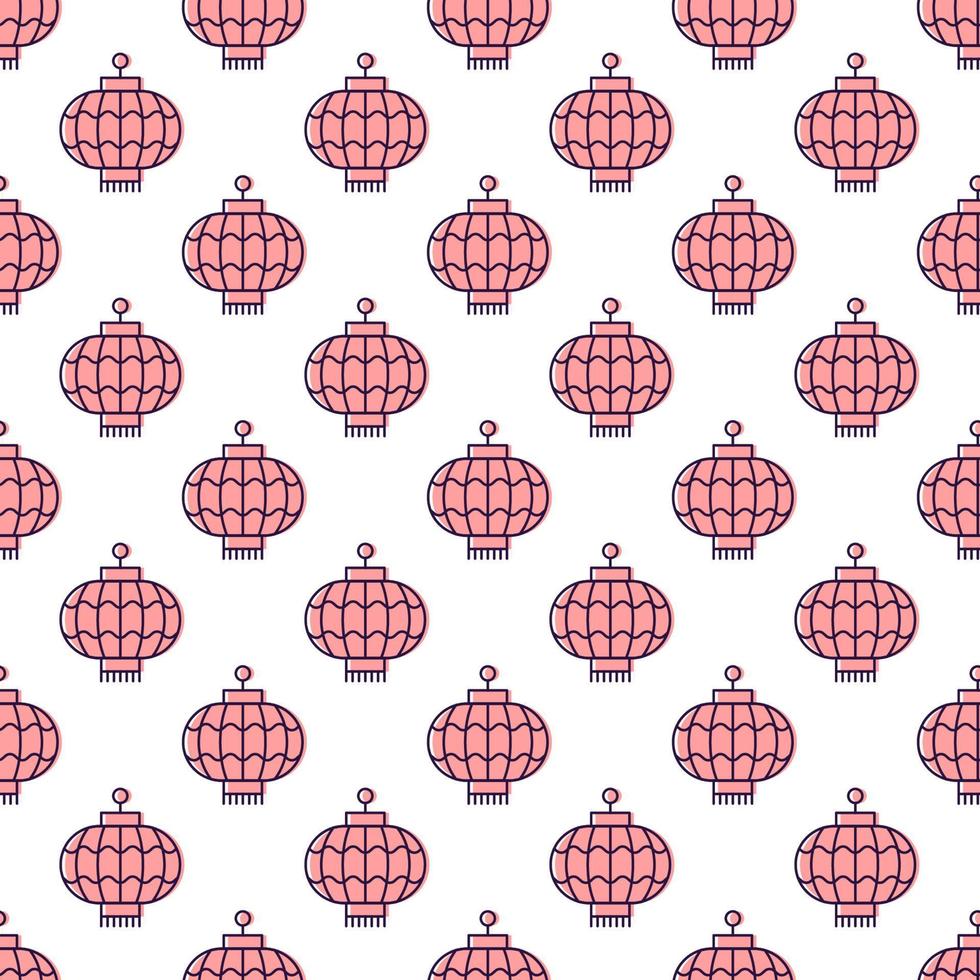 Seamless vector pattern of lantern for wrapping and printing. Vibrant illustration related to Chinese New year and holidays concept