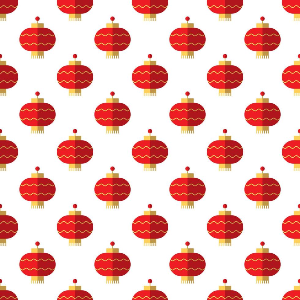 Vivid seamless vector pattern of flat lantern for postcards, placards, printing, wrapping. Chinese New Year concept