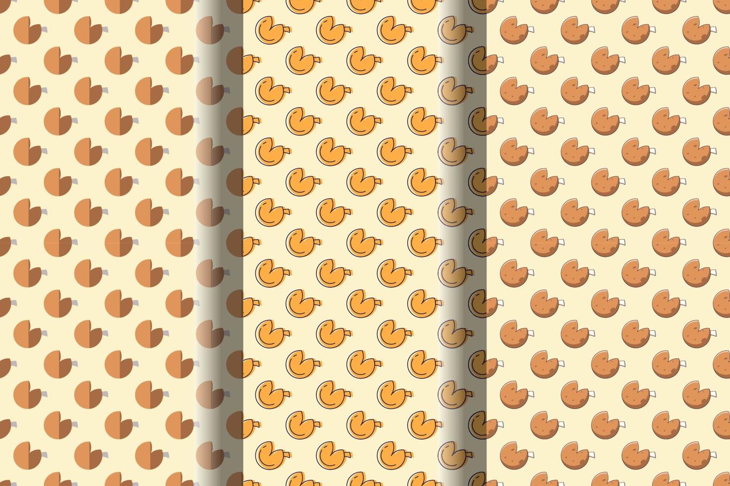 Collection of vector seamless patterns of fan for wallpapers, postcards, textile, placards