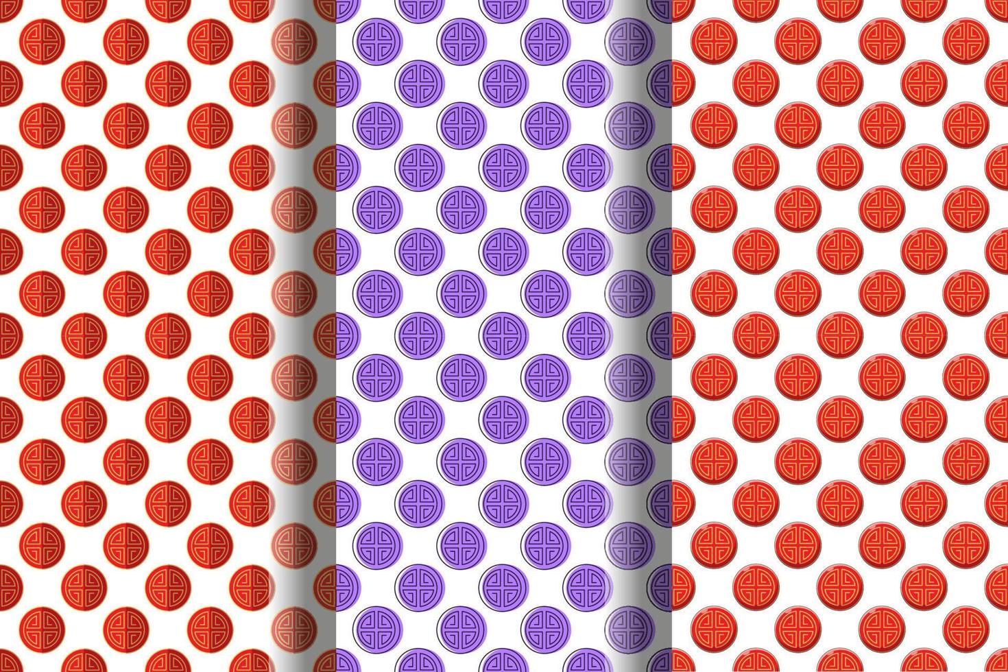 Set of vector seamless patterns of pagoda for wallpapers, postcards, textile, placards