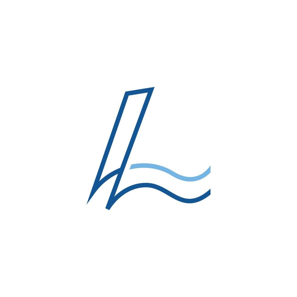 logotipo de arte de línea de letra l abstracto vector