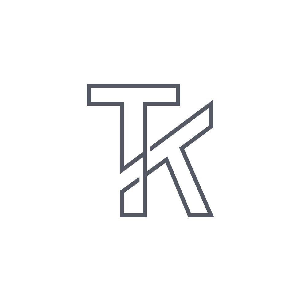 Initial TK typography logo design vector. vector