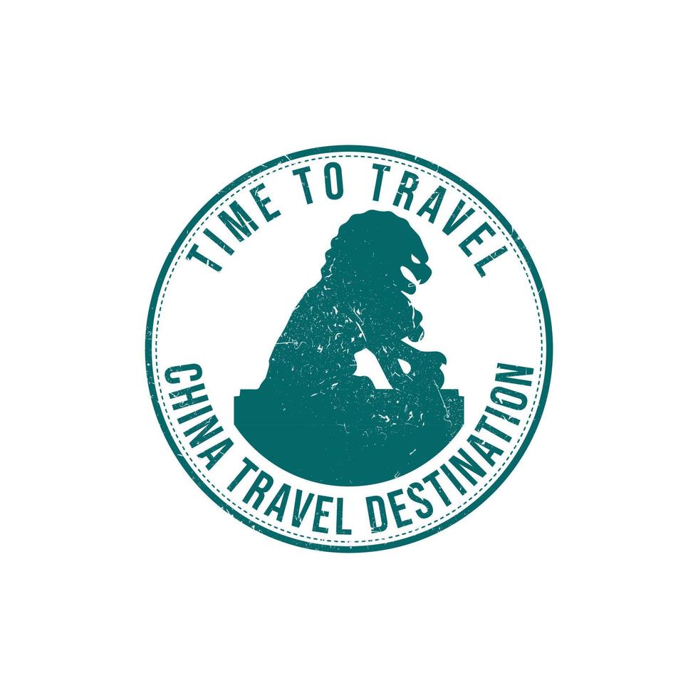 Grunge stamp china travel destination vector