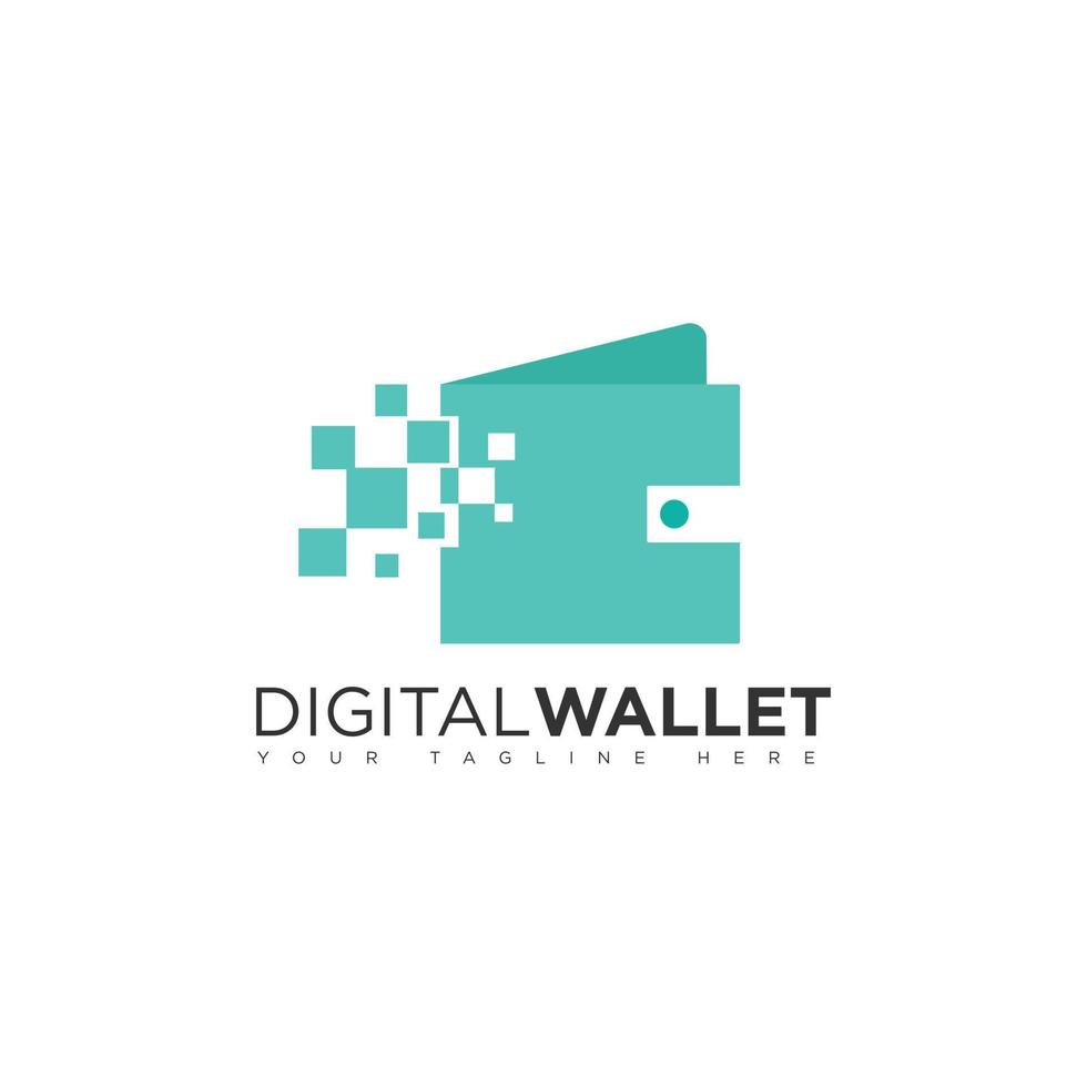 Digital wallet logo design template vector