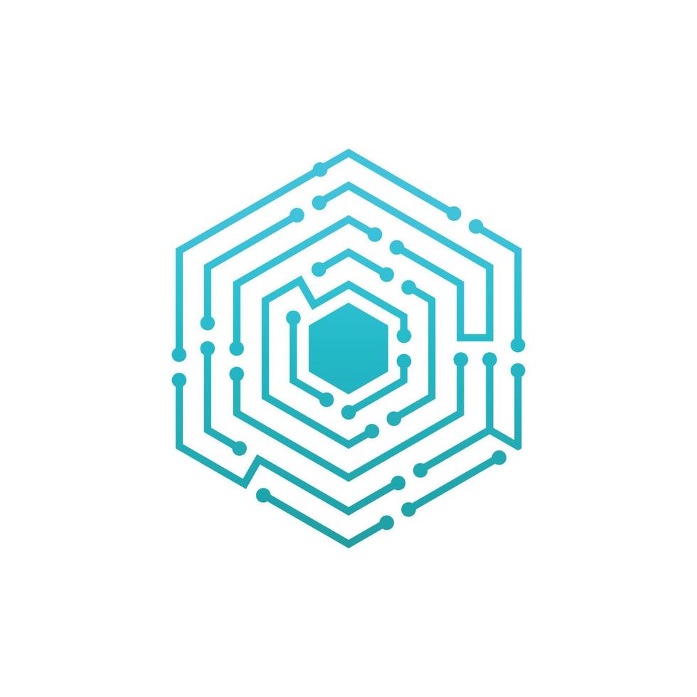 Hexagon technology logo vector