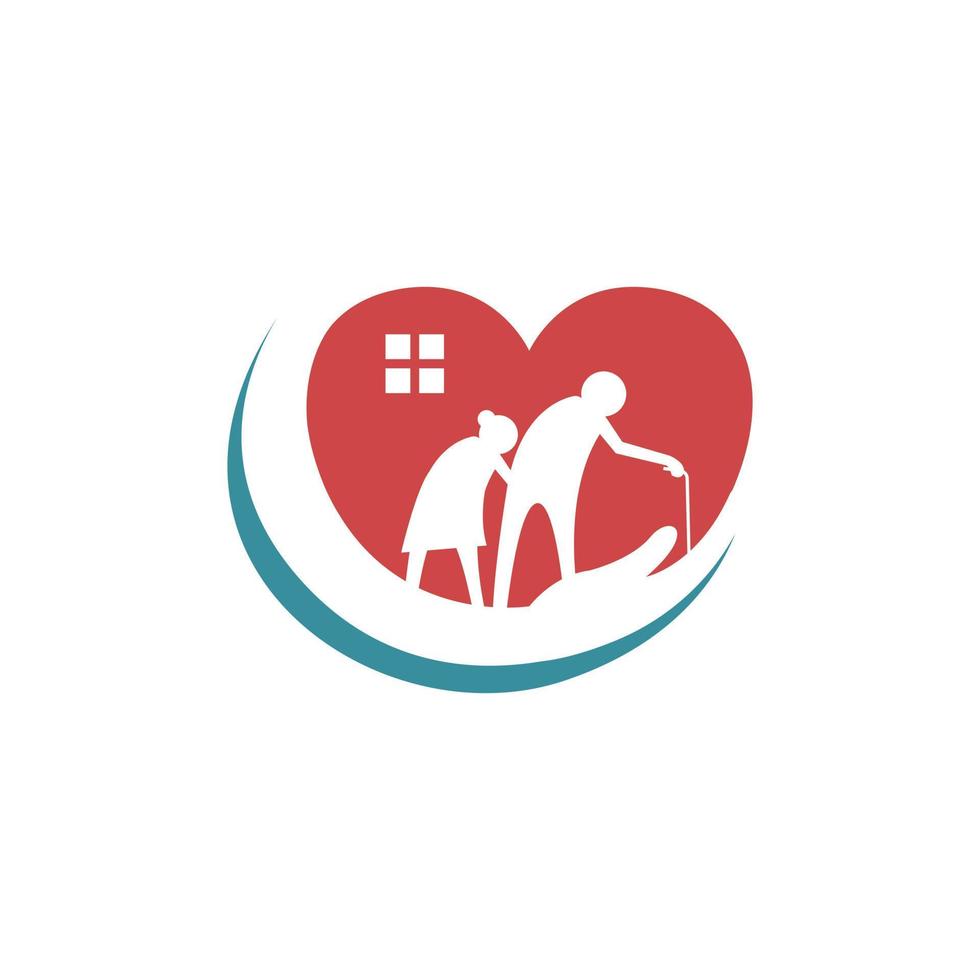 Elderly senior care logo vector