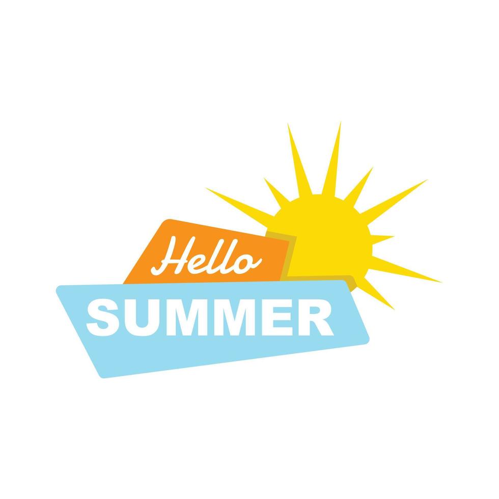Hello Summer logo vector design illustration