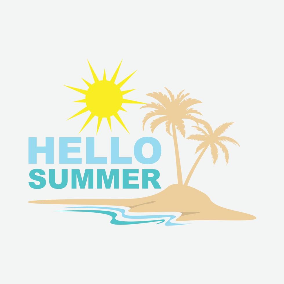 hola verano logo vector diseño ilustración