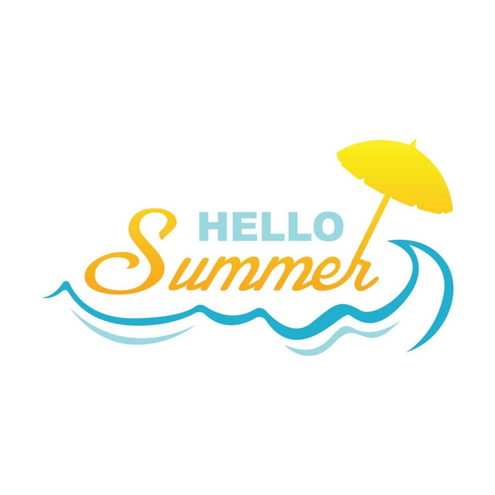 hola verano logo vector diseño ilustración