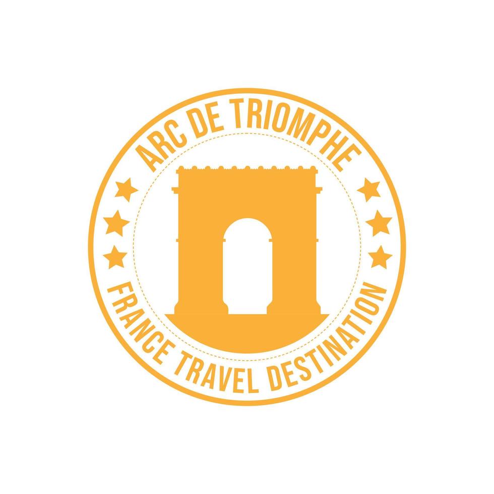 Rubber stamp with the text Arc De Triomphe travel destination vector