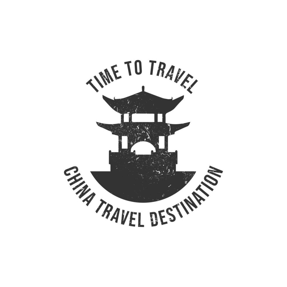 grunge, sello, china, viaje, destino vector