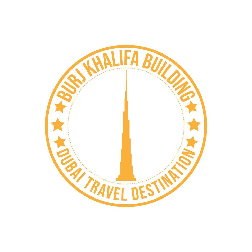 Rubber stamp with the text Burj Khalifa travel destination vector