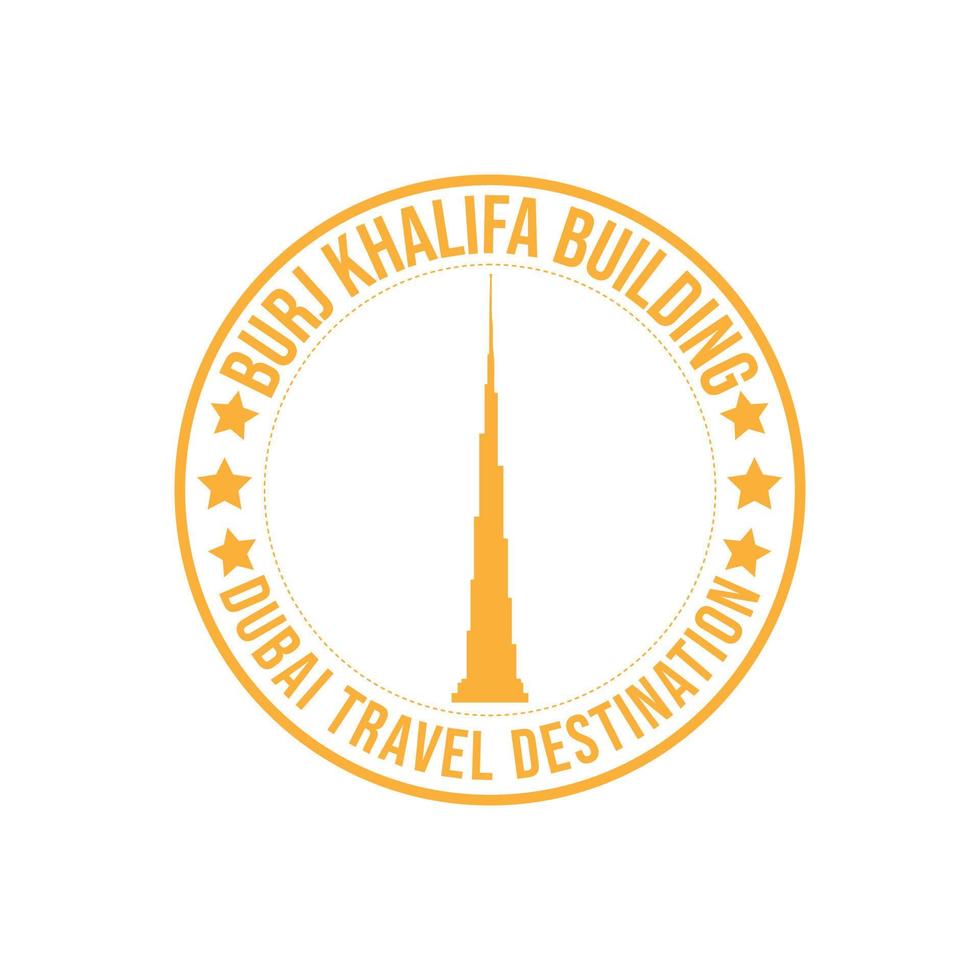 sello de caucho con el texto destino de viaje burj khalifa vector