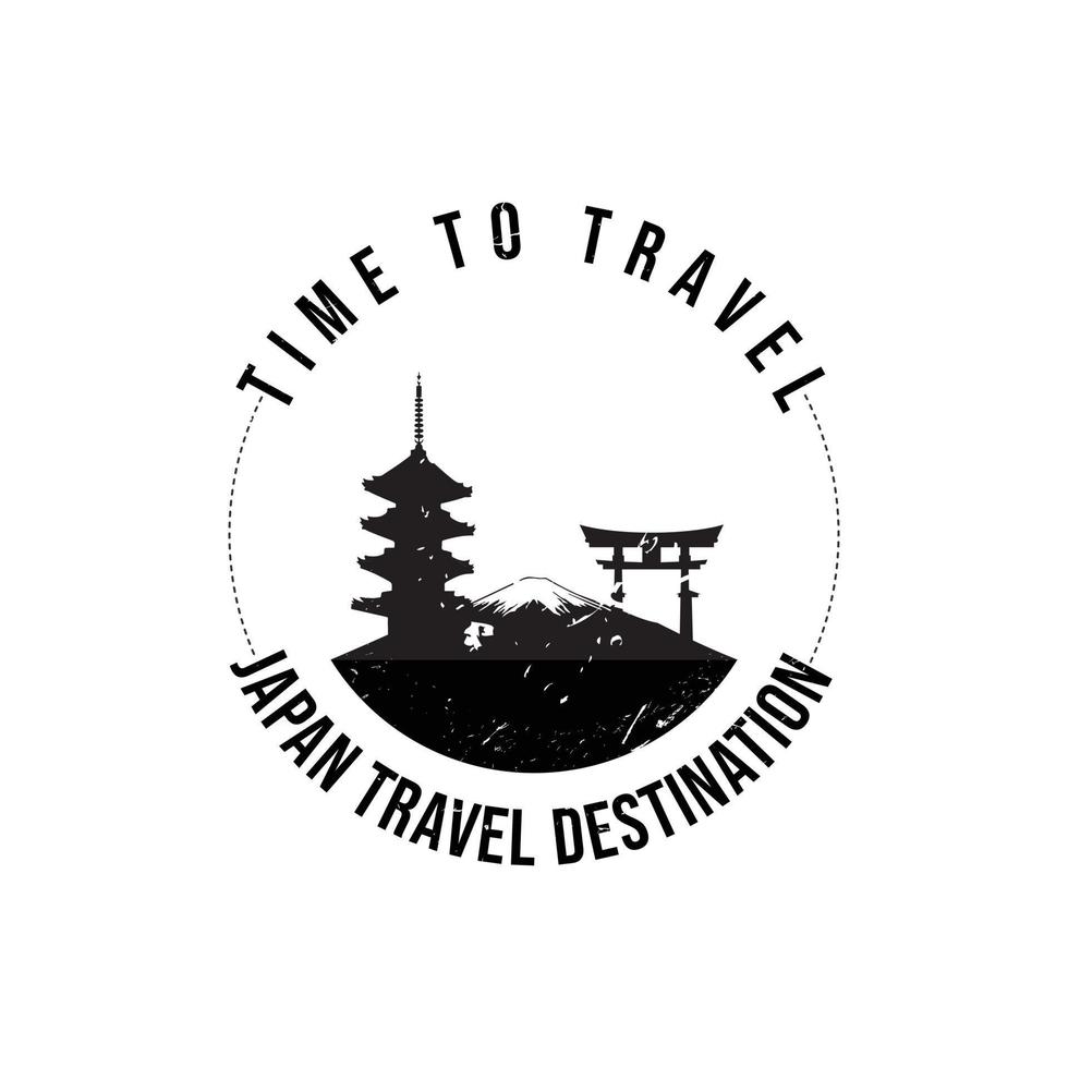 Japan travel destination grunge rubber stamp vector