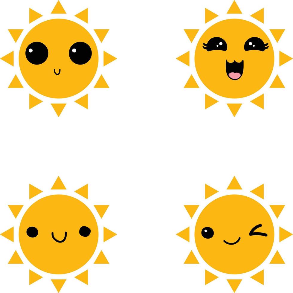 Sun Cartoon Emoji vector