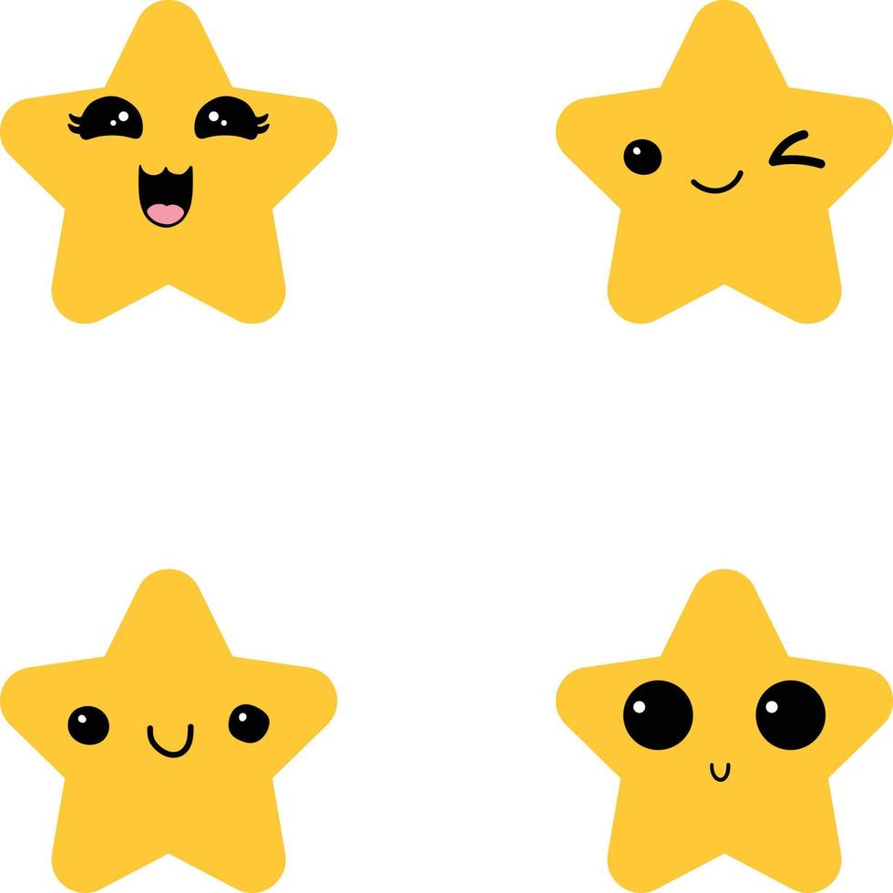 emoji de dibujos animados de estrellas vector