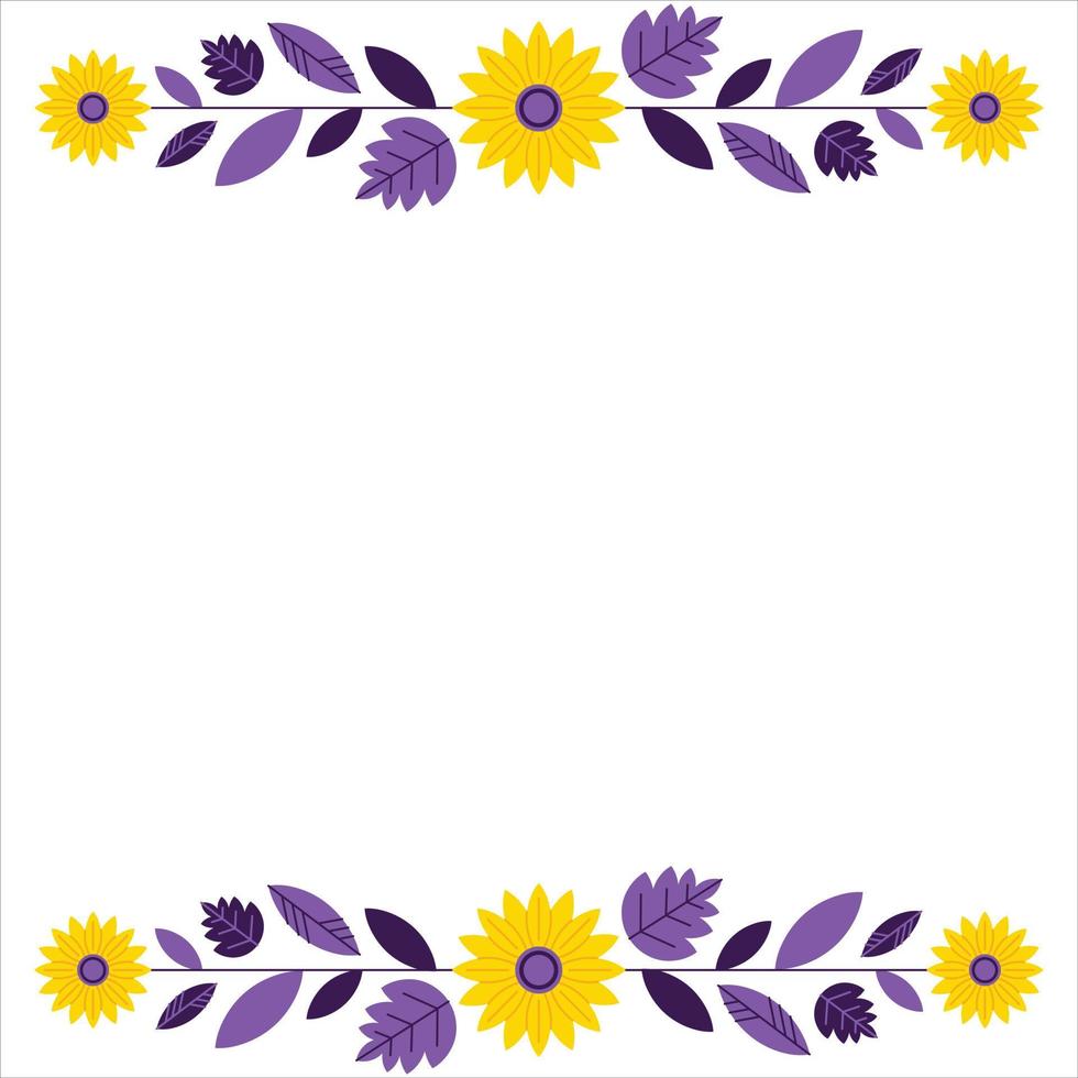 Colorful Flowers Border vector
