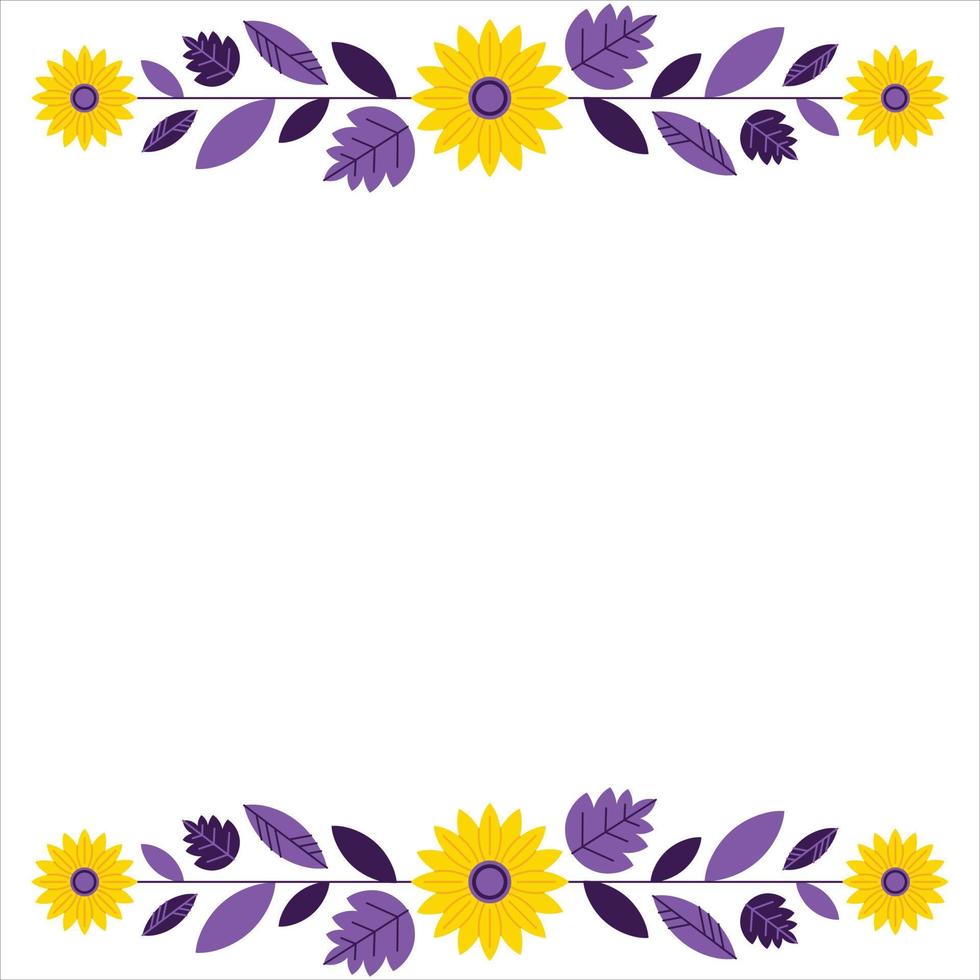 Colorful Flowers Border vector