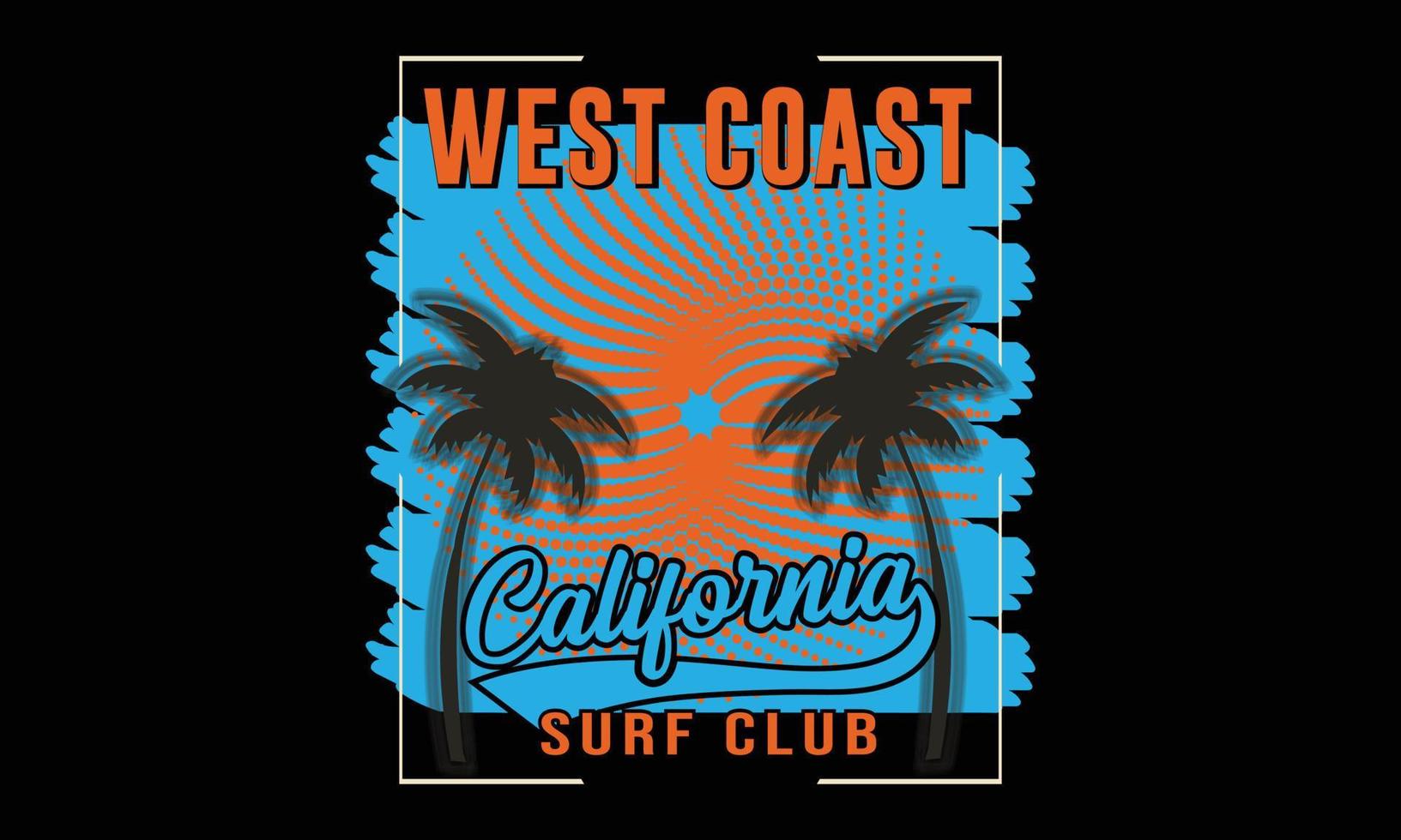 diseño de camiseta de surf de california. camiseta de tipografía de surf de montaña de california niños creativos e ilustración de vector de tema de tipografía.