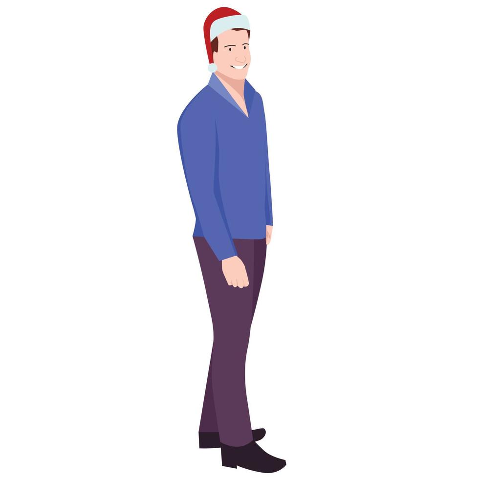 hombre vestido con sombrero de santa ilustración vector
