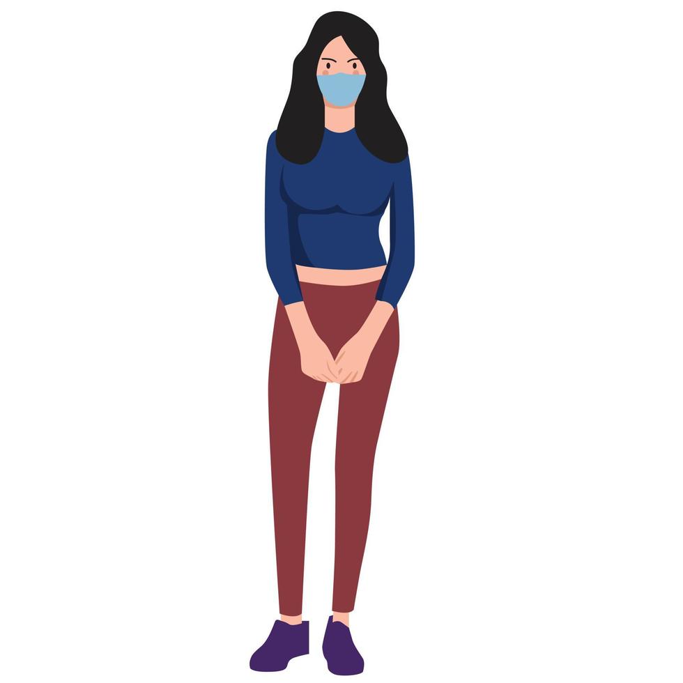 woman with mask vector illustration 14744693 Vector Art at Vecteezy