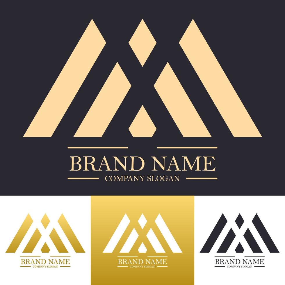 ilustración de diseño de logotipo abstracto dorado simple con concepto de pilar o letra a vector