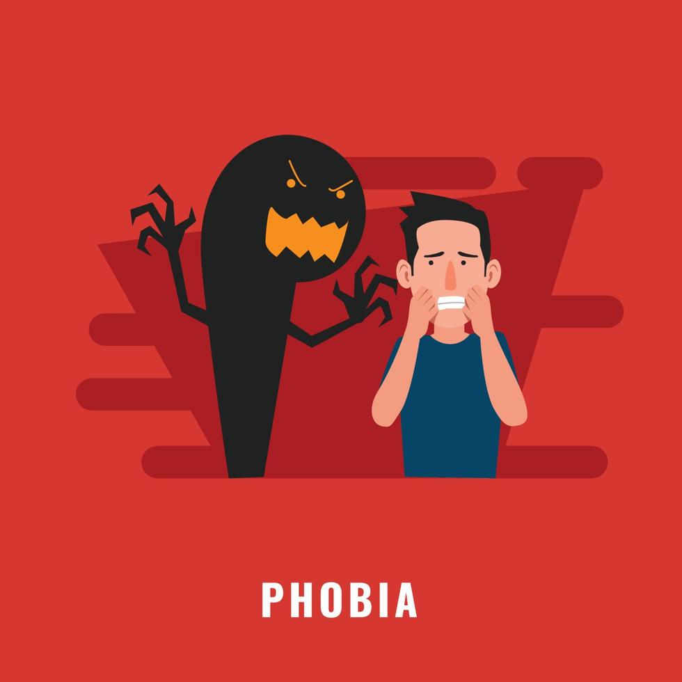 Phobia psychological disorder vector