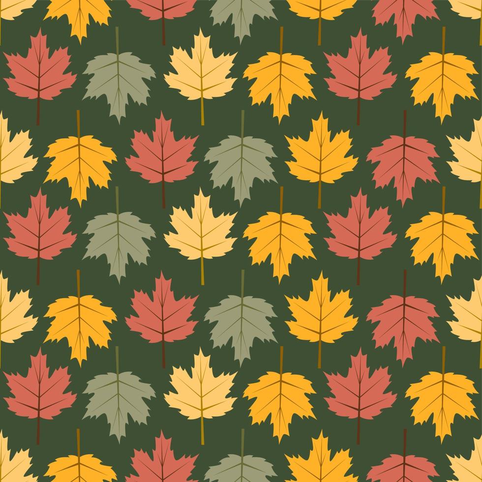 Maple leaves seamless pattern vector background