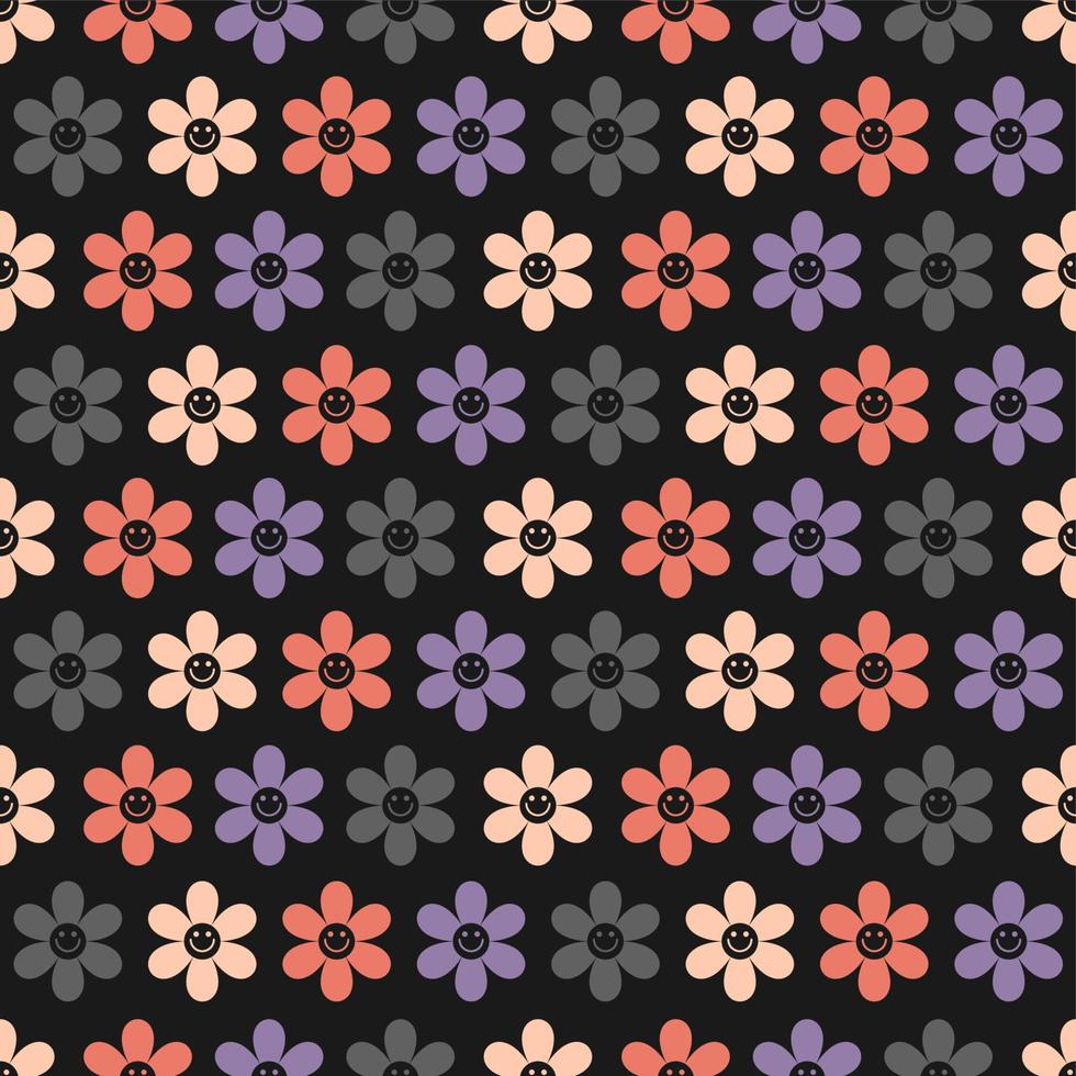 hermoso, colorido, flor, seamless, patrón, vector, plano de fondo vector