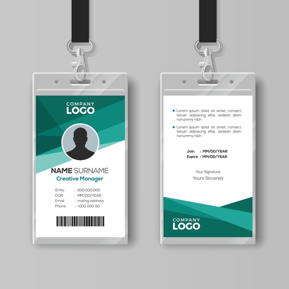 Elegant ID card design template vector