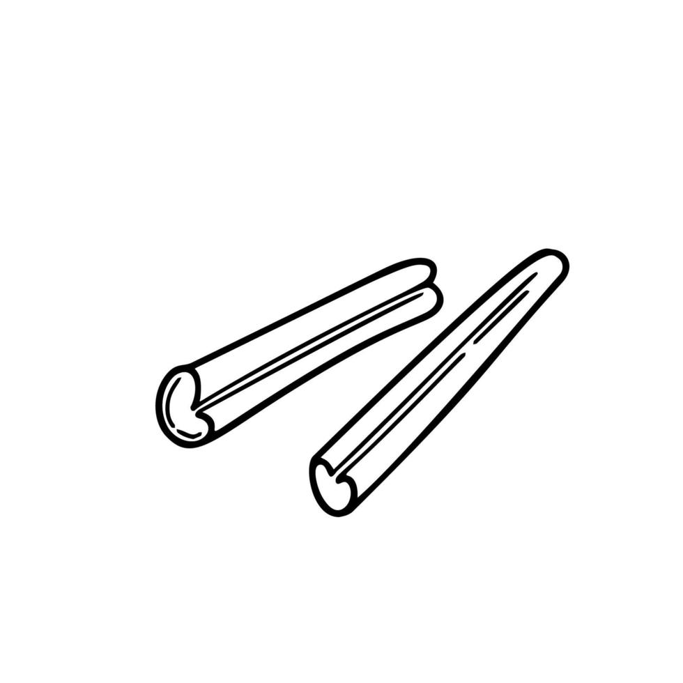Cinnamon sticks illustration in doodle style vector