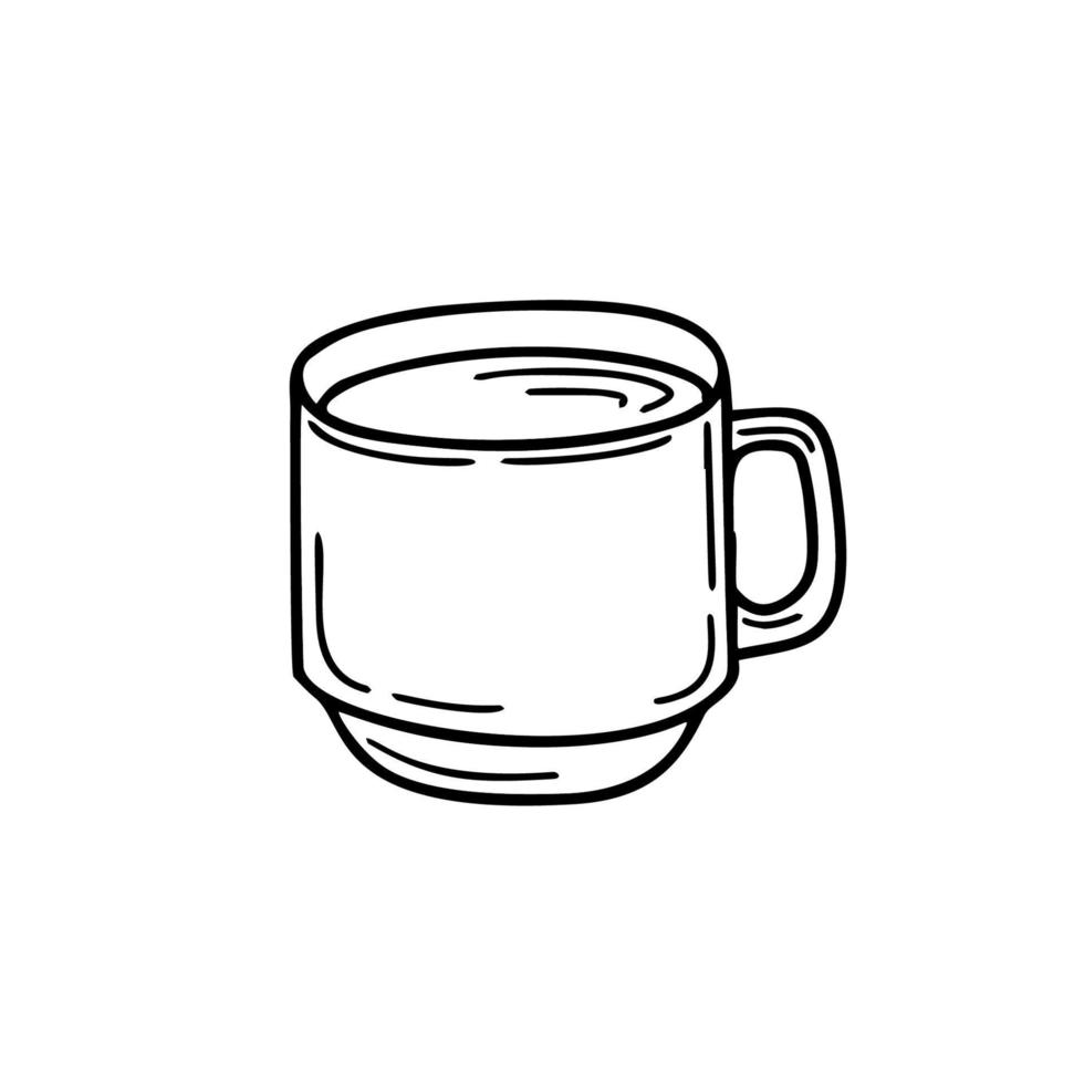 taza de café o té en estilo garabato vector